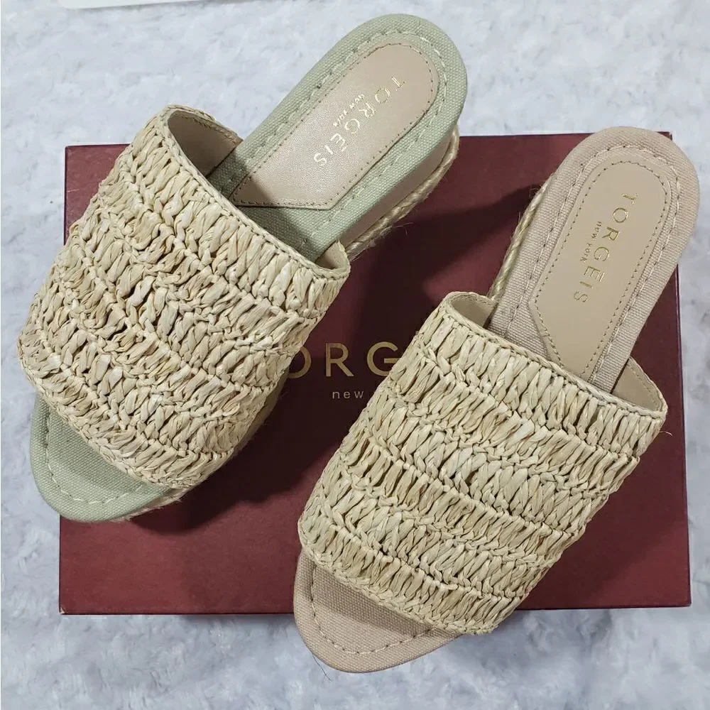 Torgeis Neith Woven Platform Wedge Sandal New in Box